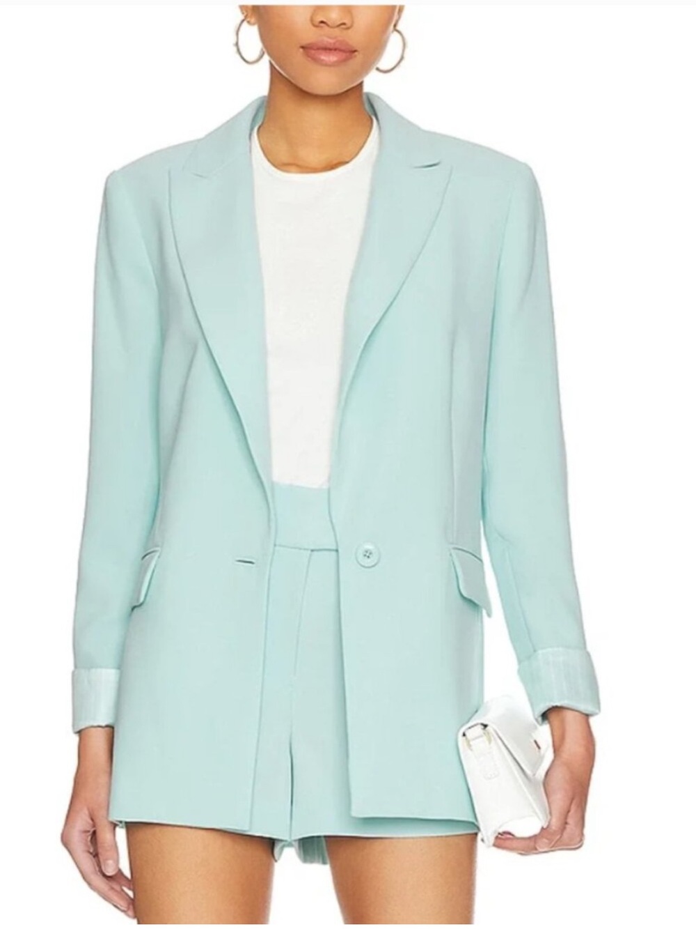 Alice + Olivia Mint Julep Tailored Single-Button Blazer 0